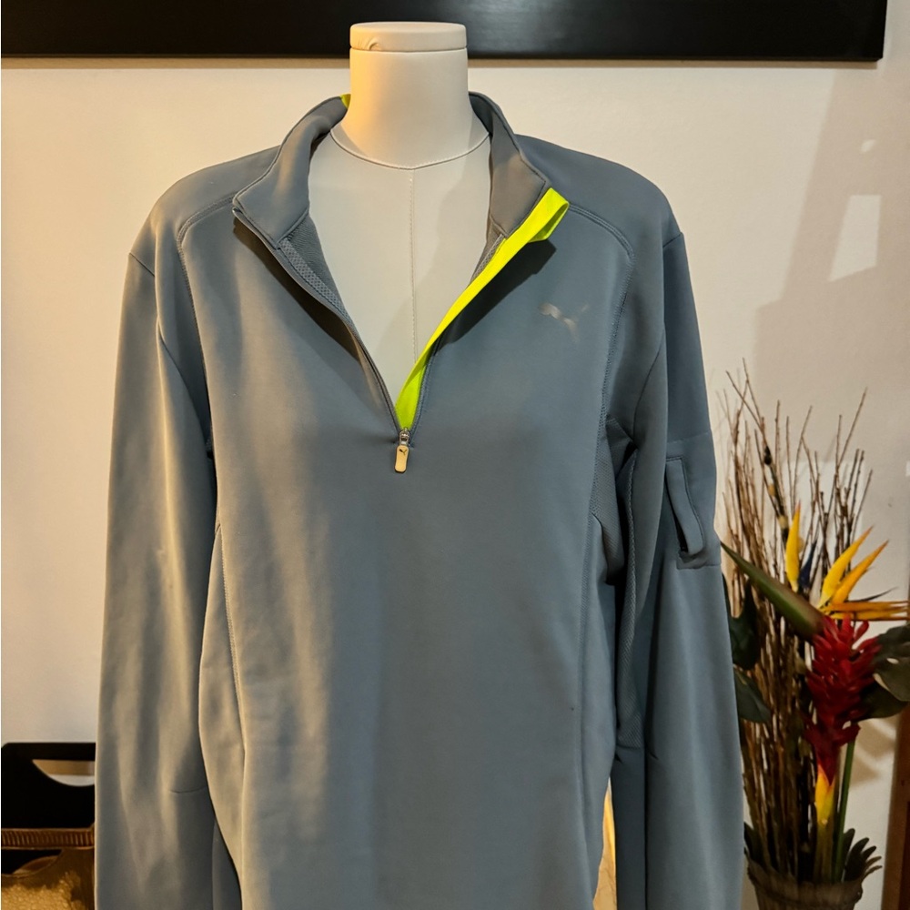 Puma Gray Men's Running Performance Jacket Size Large Long Sleeve Reflective - Picture 9 of 10
